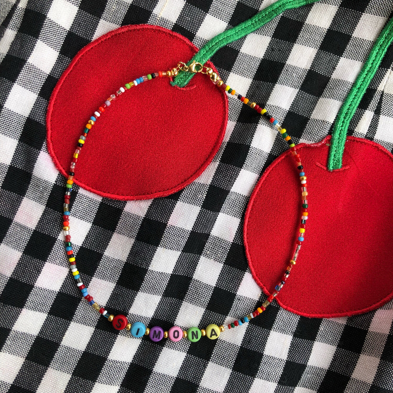 Collana mini perline nome o frase