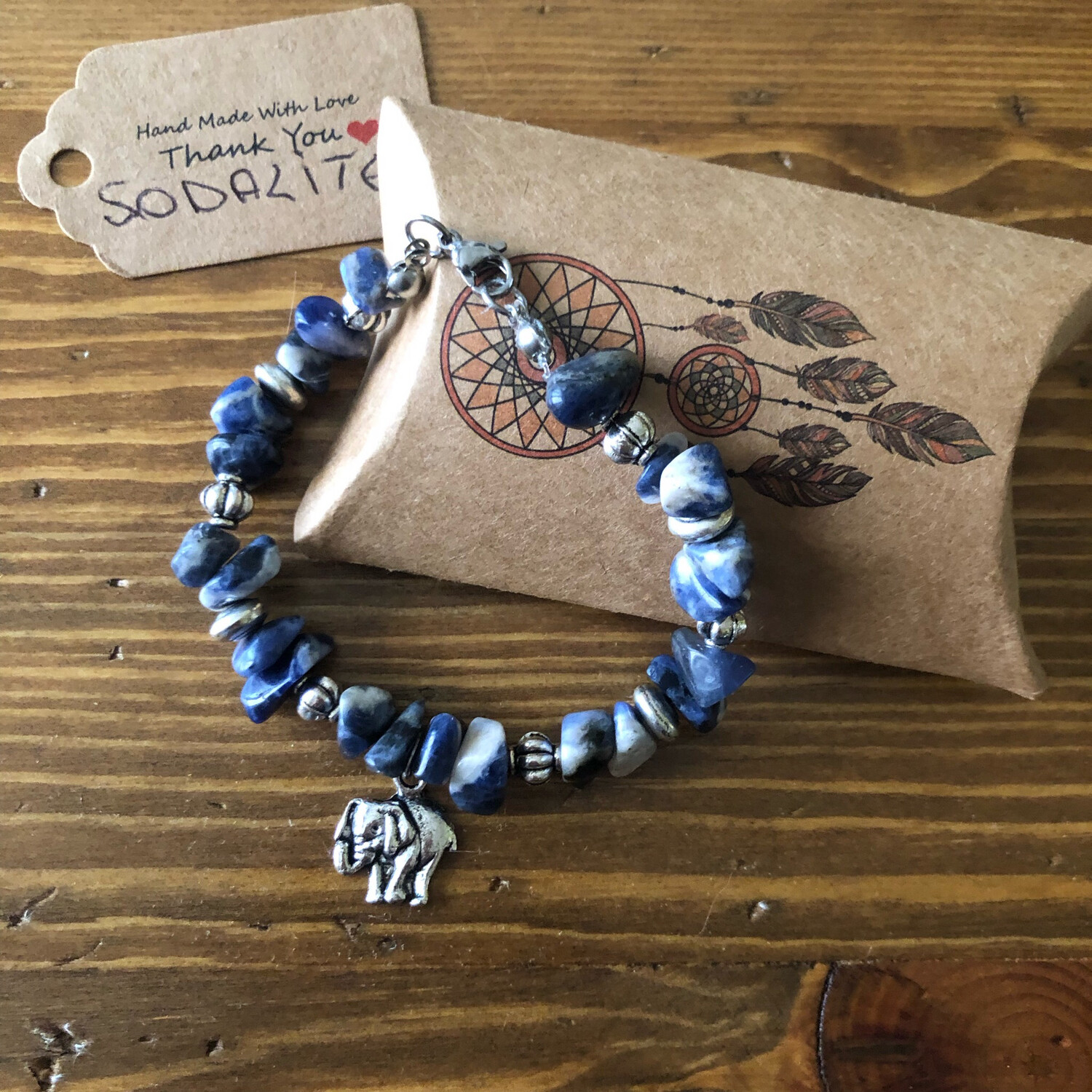 Braccialetto Sodalite e Elefante 🐘