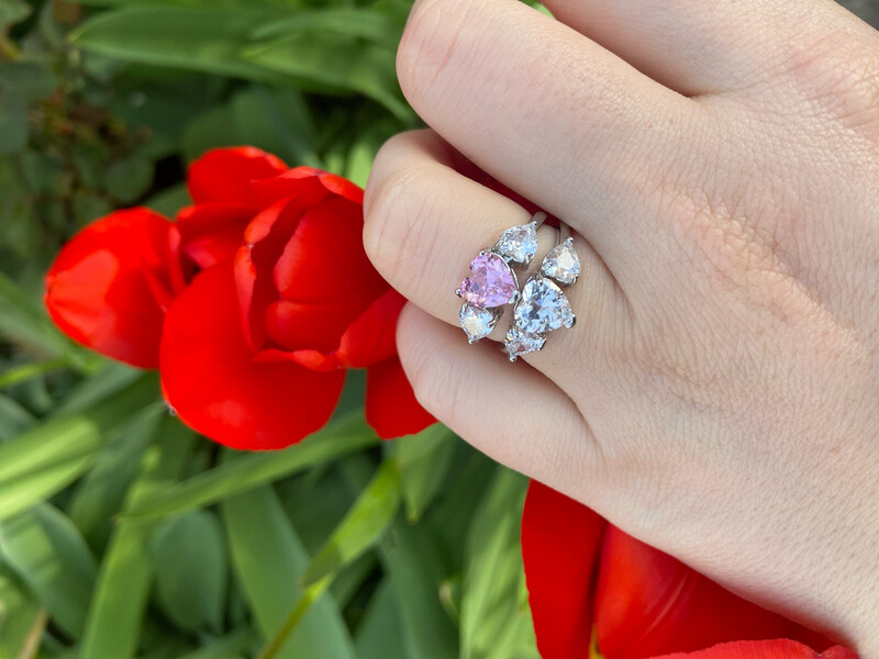 Anello trilogy cuore in argento 925