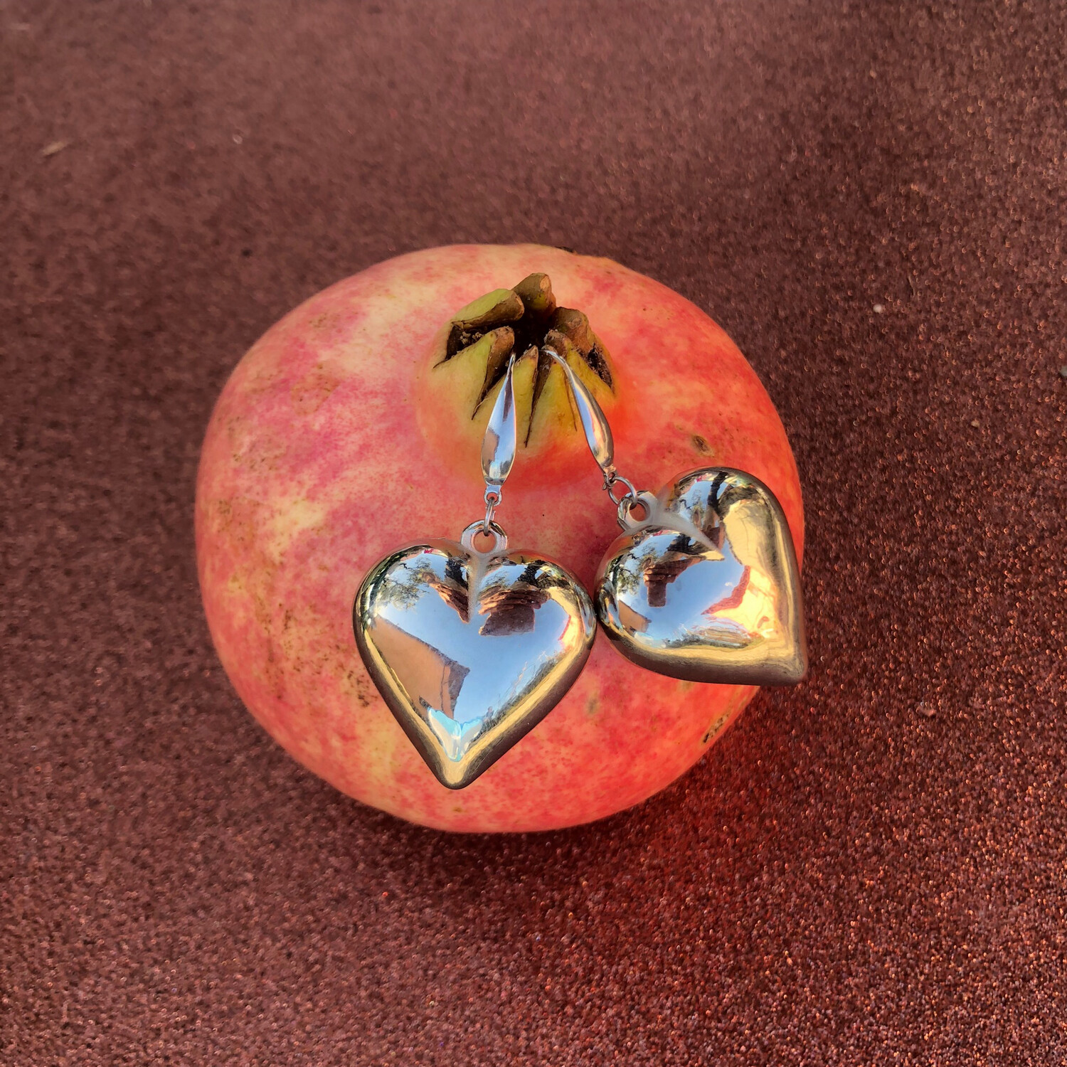 Orecchini cuore bombato