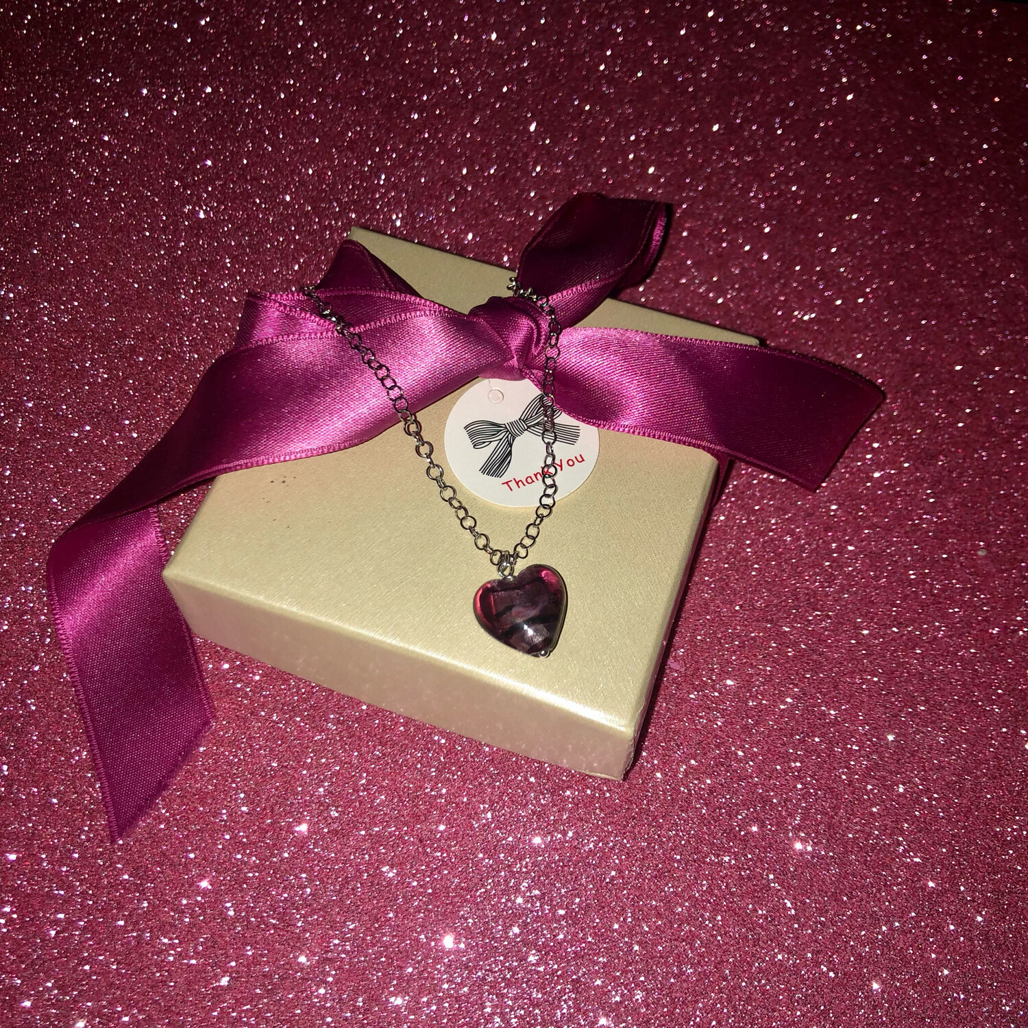 Collana cuoricino in vetro di Murano💜