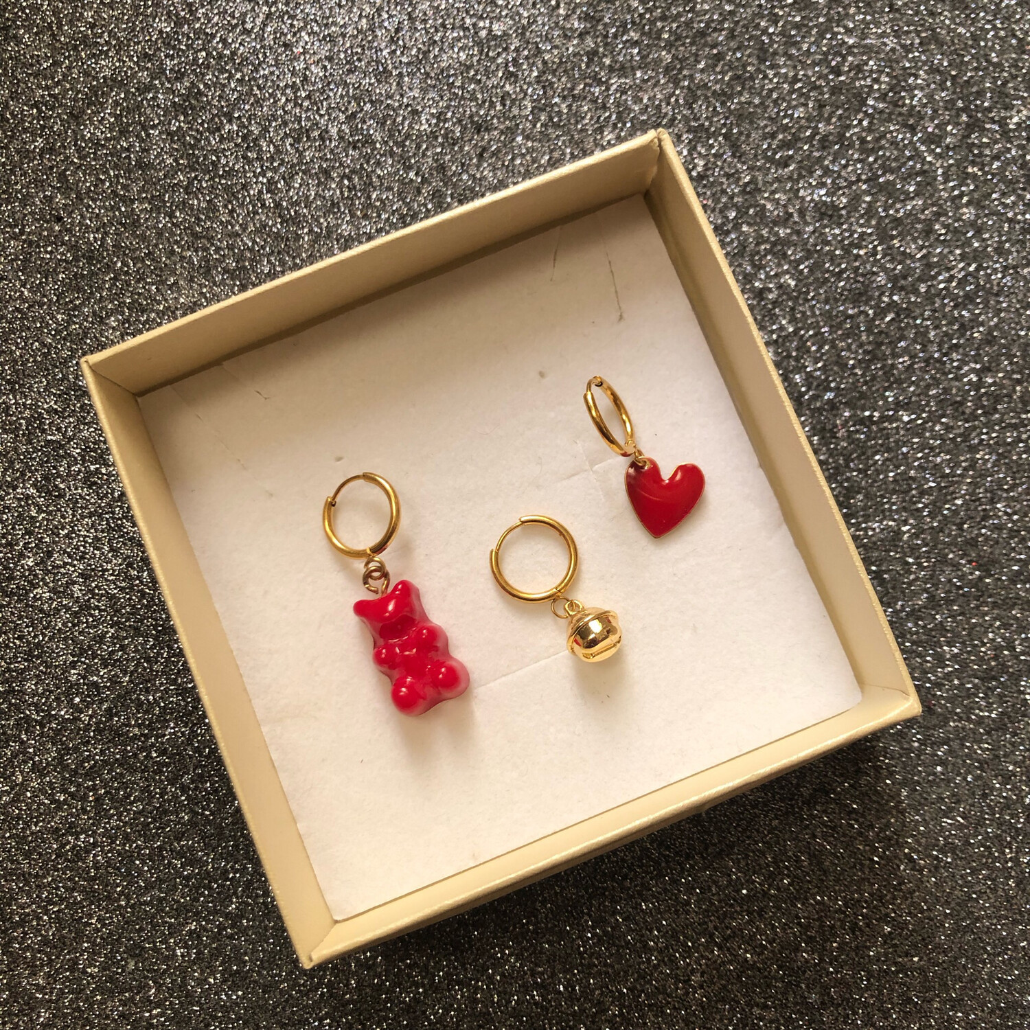 Set tris orsetto,campanellino e cuore