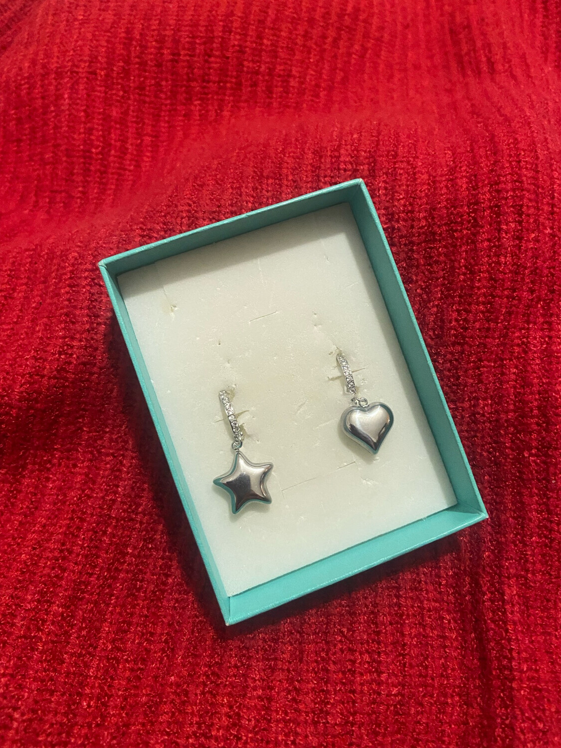 Orecchini cuore/stella silver
