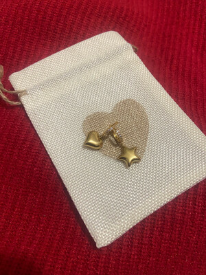 Orecchini cuore/stella gold