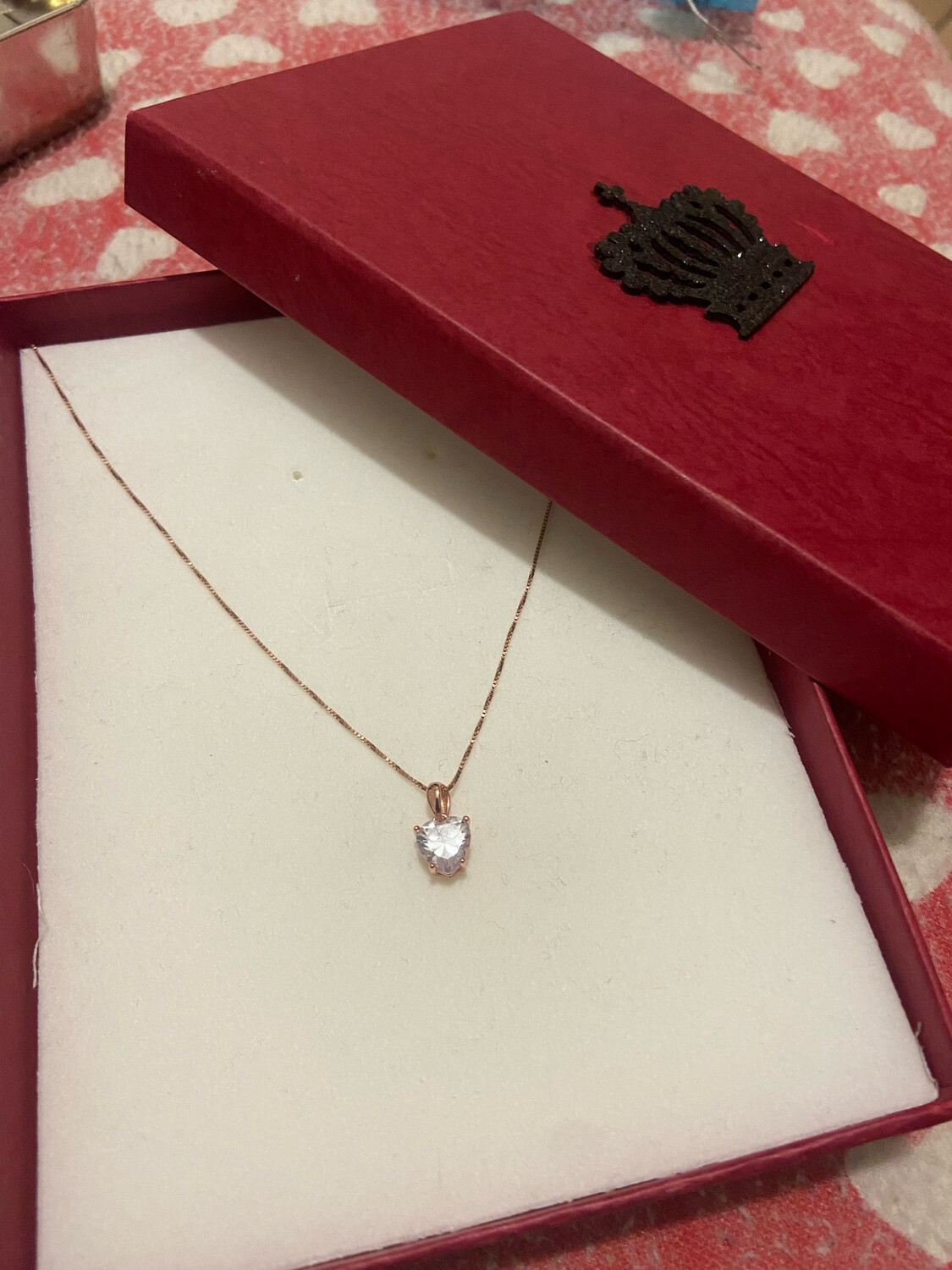 Collana cuore rosè argento 925
