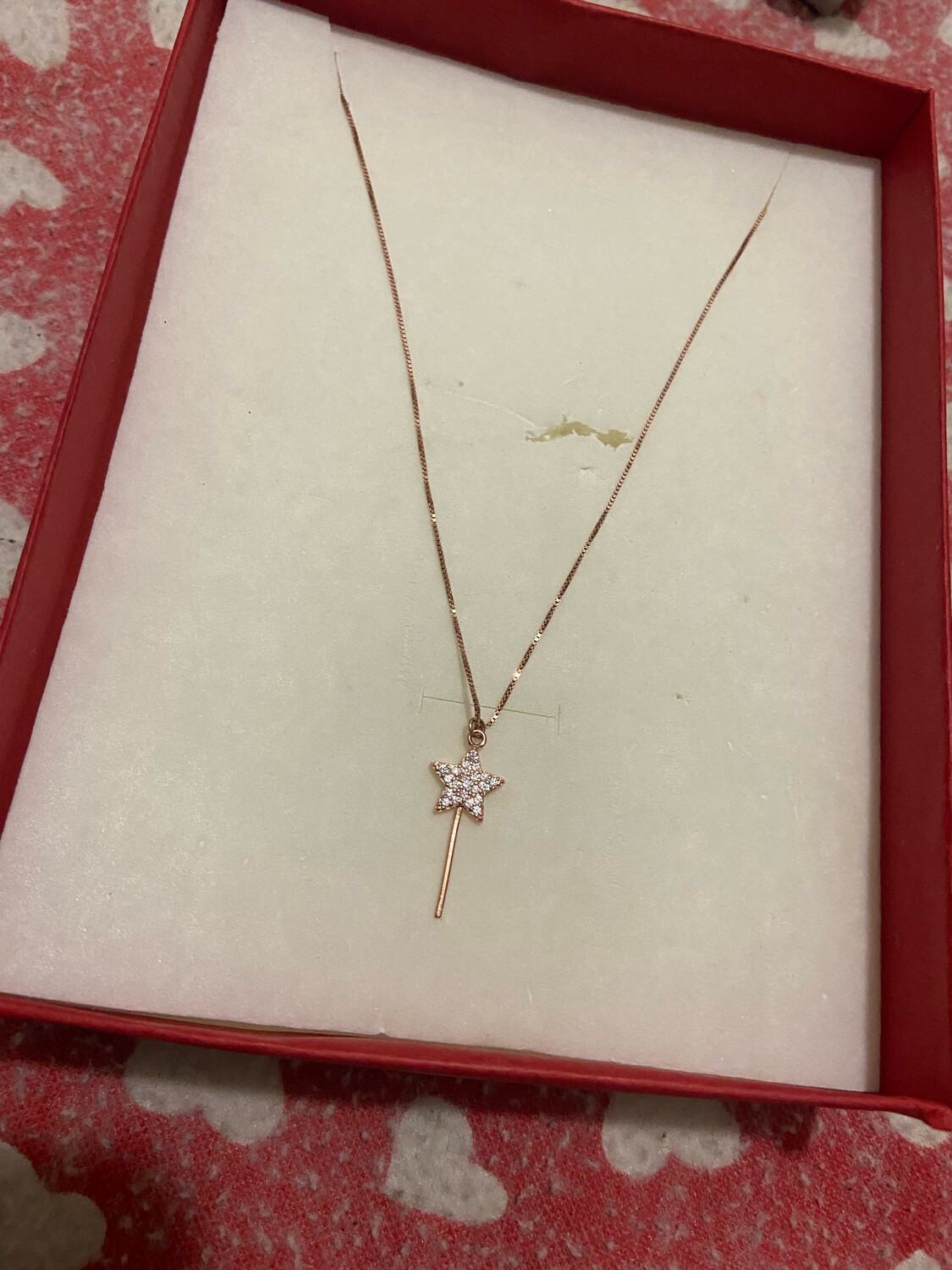 Collana magic wand in argento 925 rosè