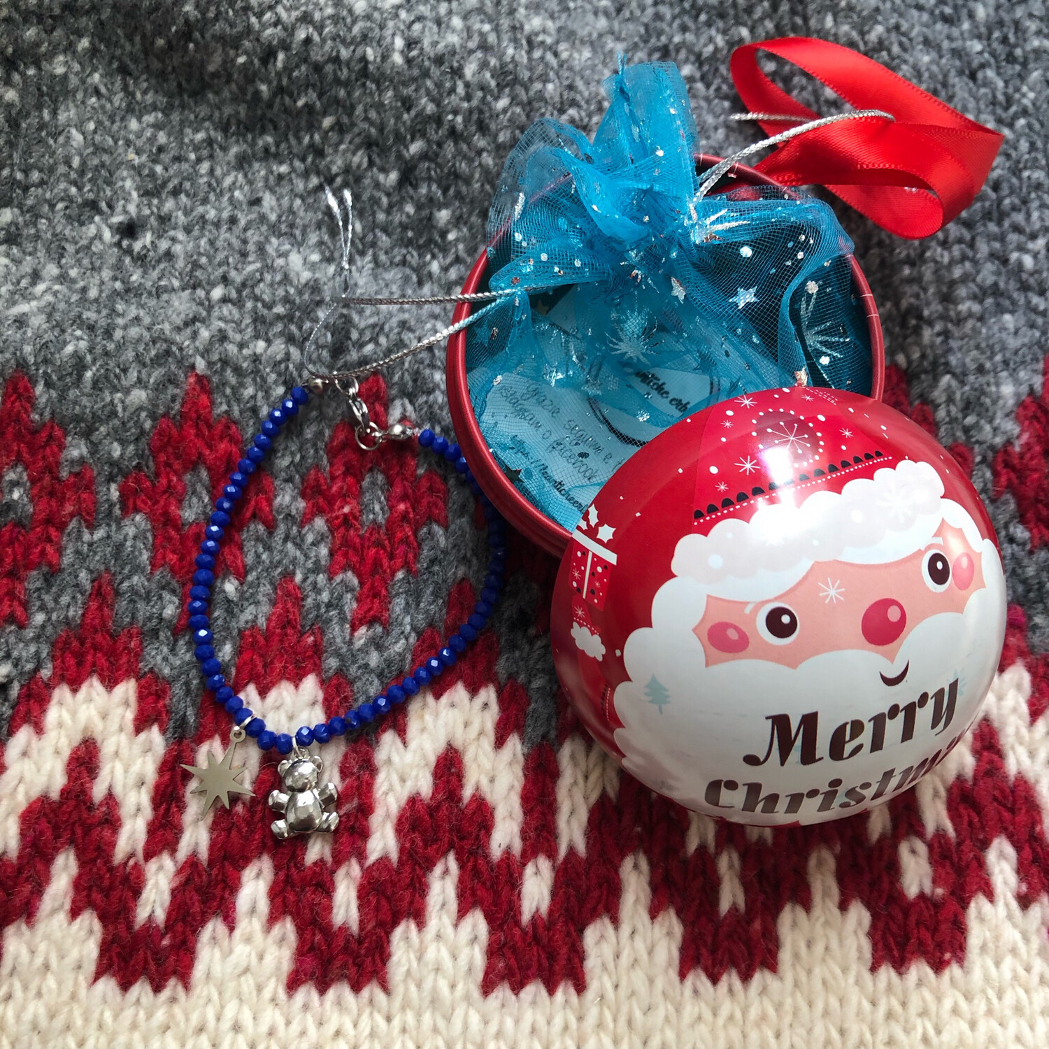 Cristmas Ball braccialetto blue