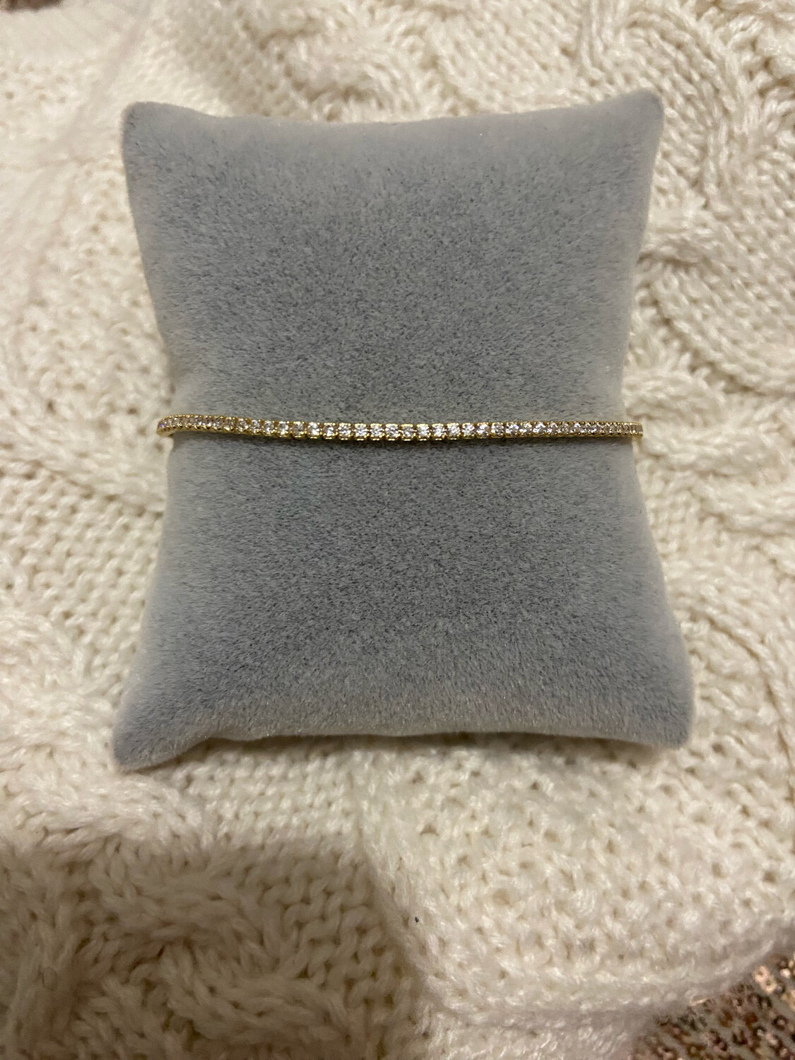 Braccialetto tennis slim in argento 925 oro