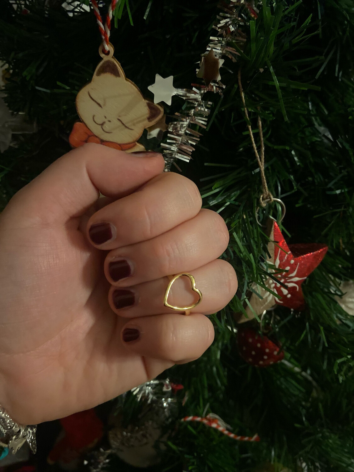 Anello cuore in argento 925 gold