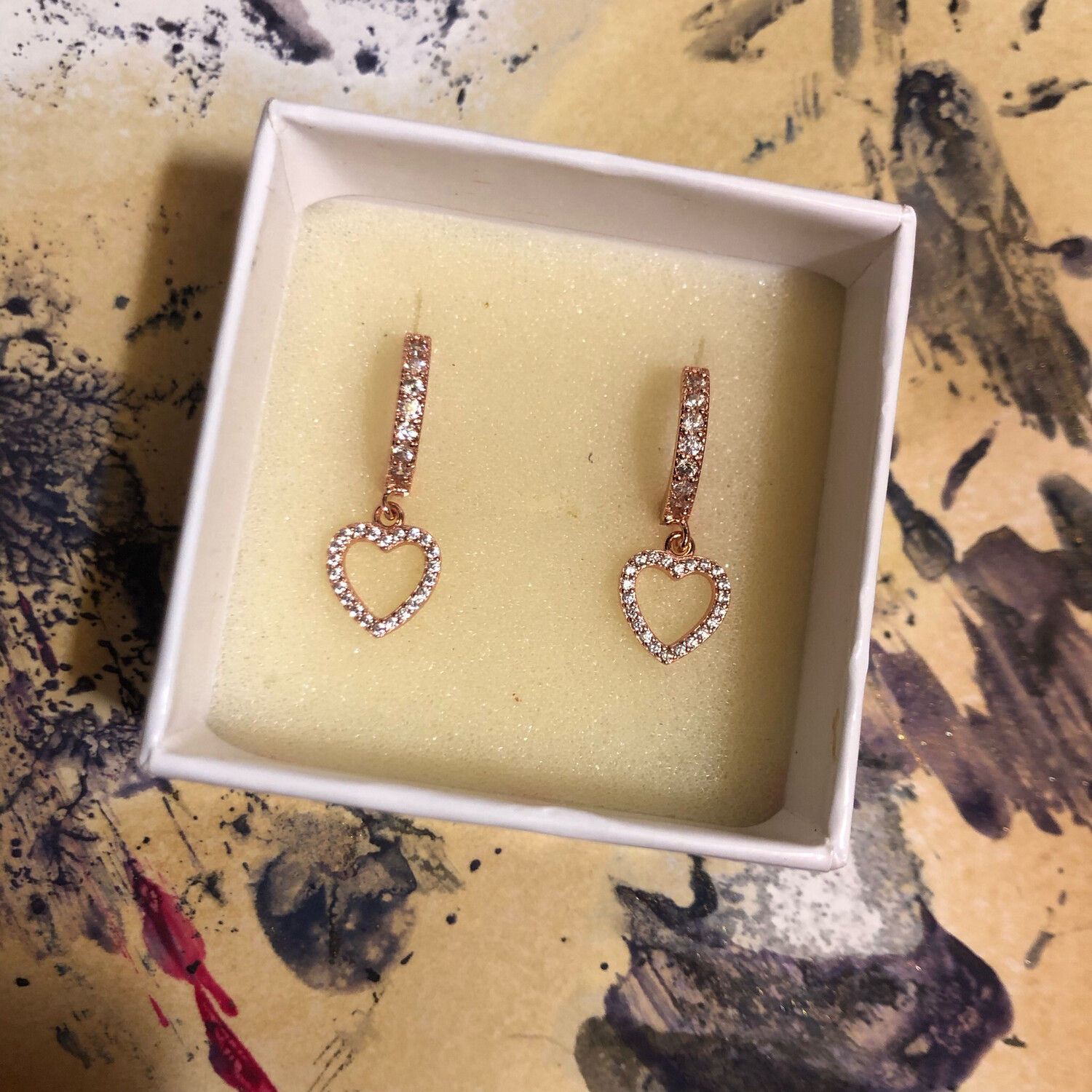 Hoops cuoricini in argento 925 rosé