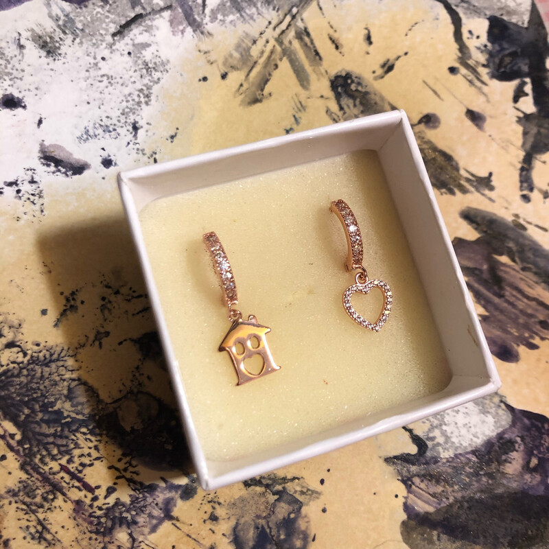 Hoops casa e cuore in argento 925 rosé