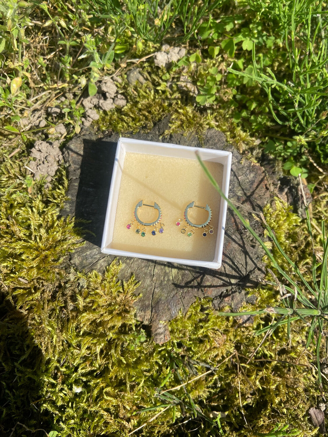 Orecchini multicolor arg.925 dorati