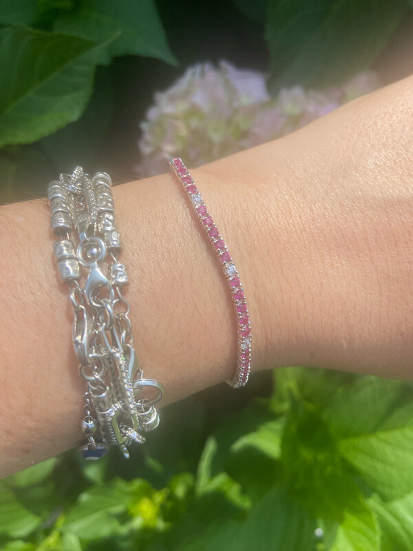 Tennis fucsia argento 925
