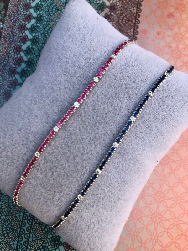Set Braccialetti Tennis in argento 925 e Zirconi