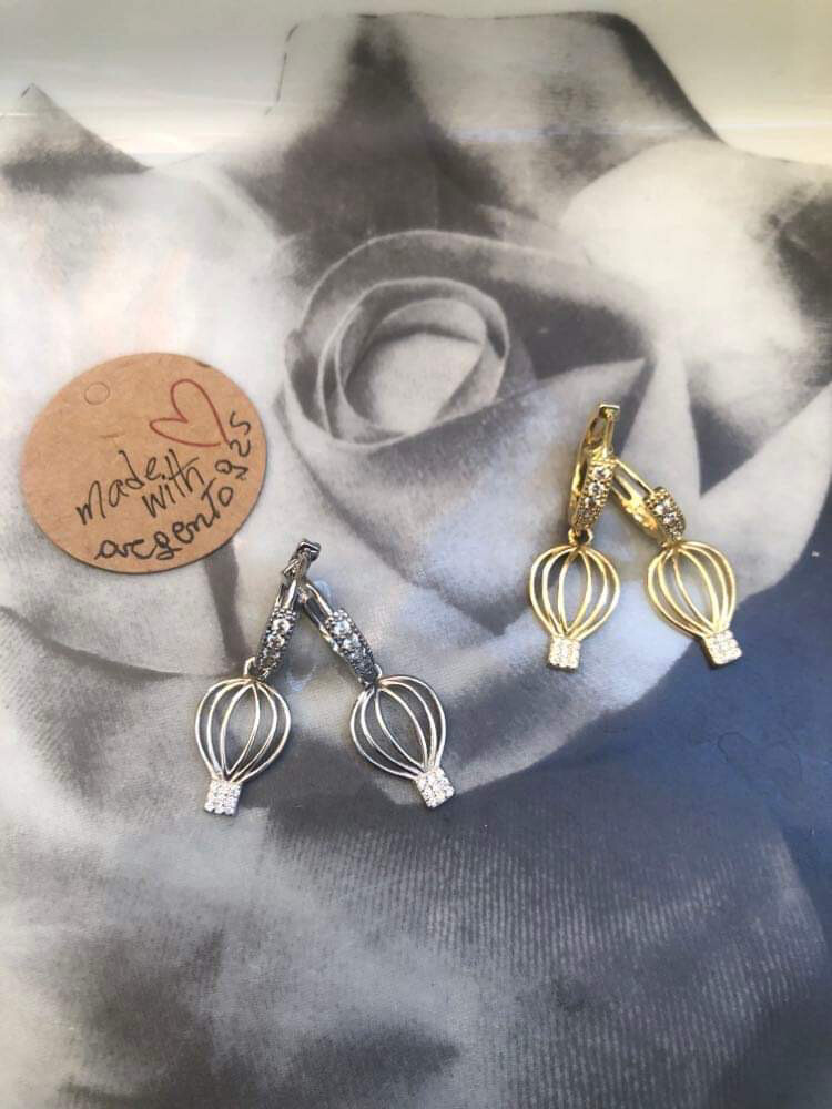 Hoop mongolfiera in argento 925