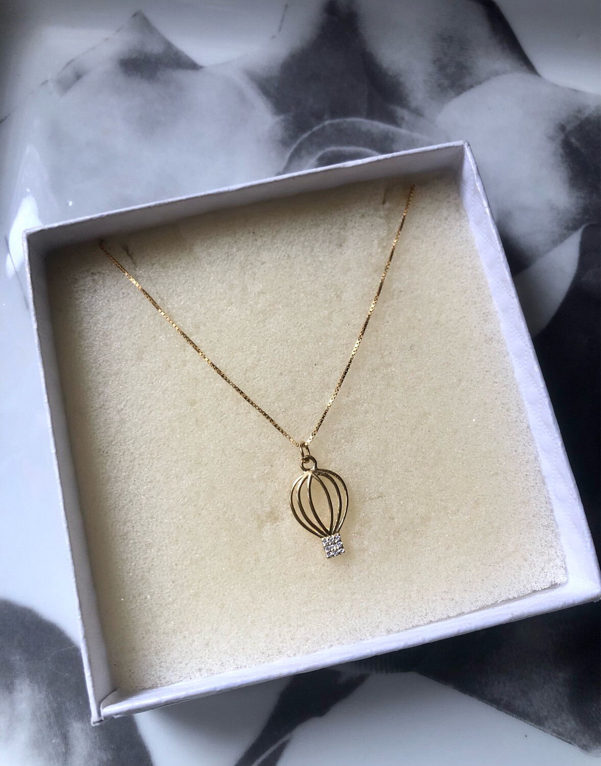 Collana mongolfiera gold argento 925