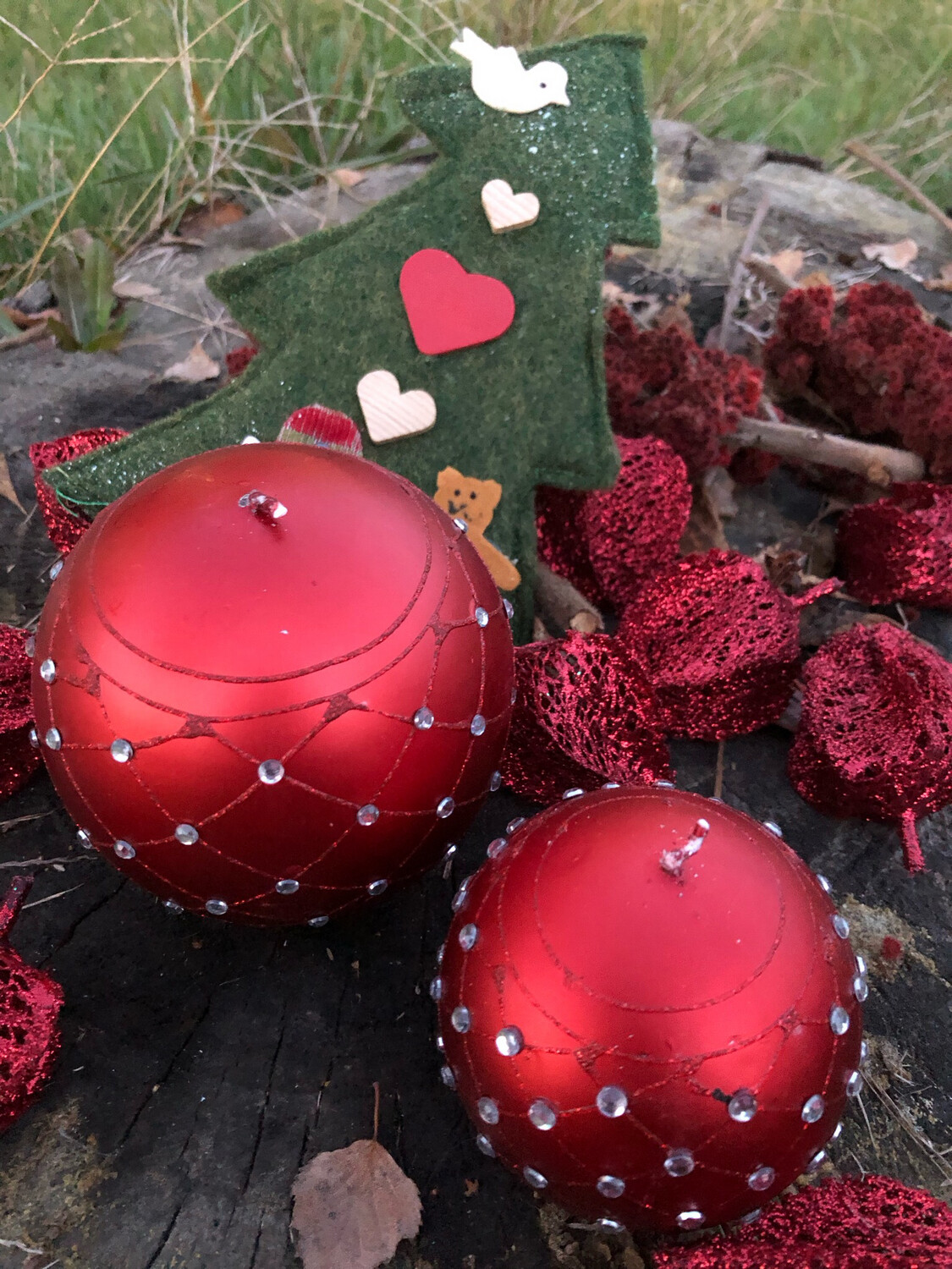 Set Candele sfera rosse
