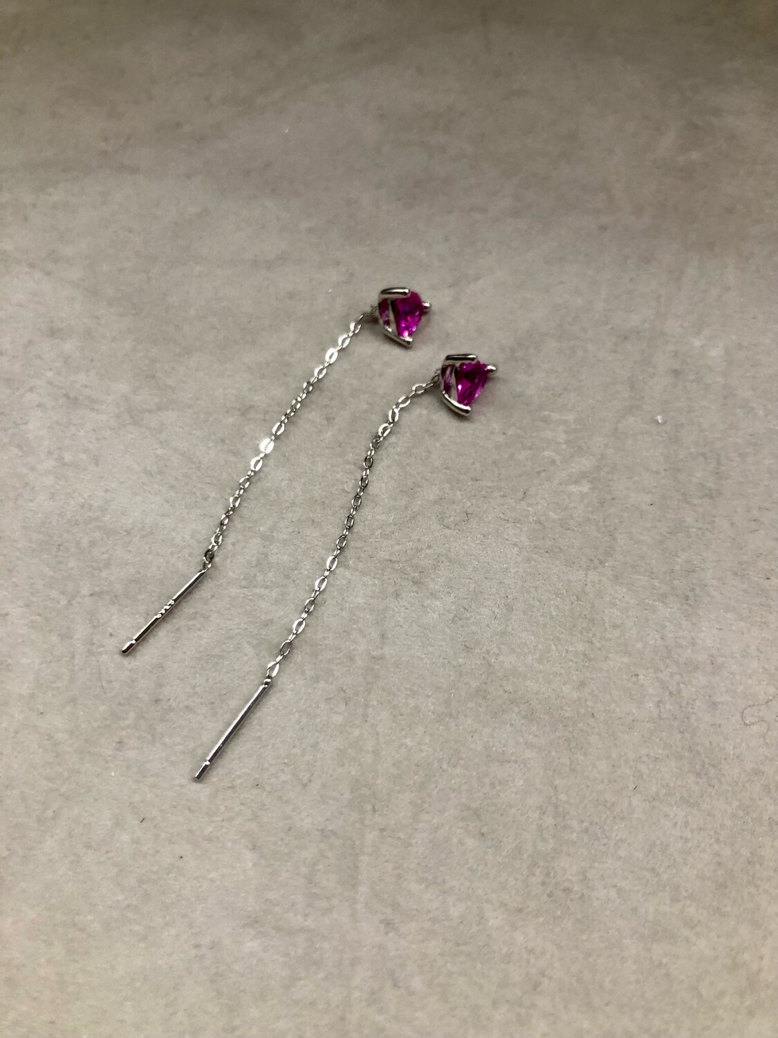 Orecchini saliscendi cuore in argento 925