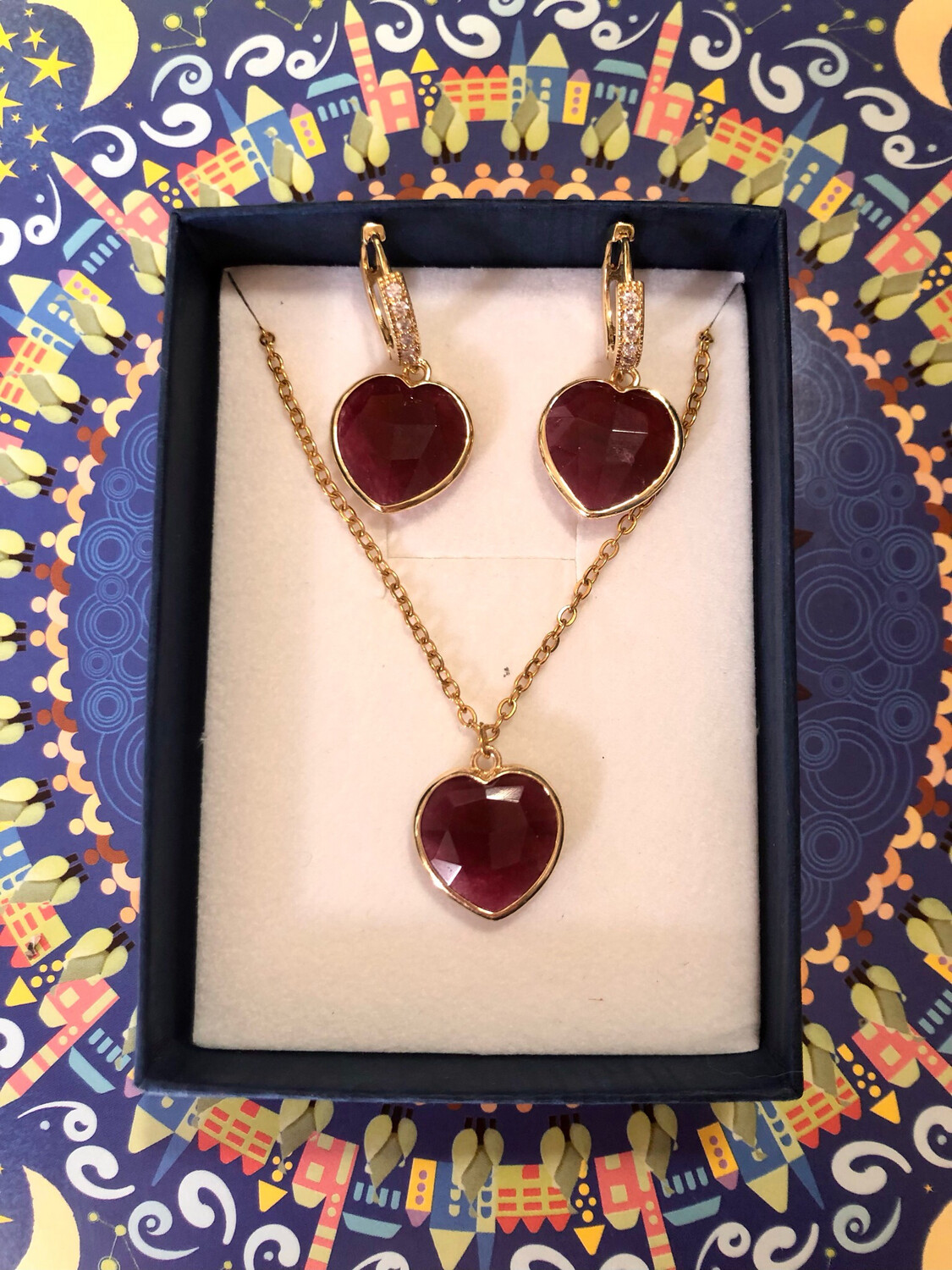 Set cuore  giada rossa