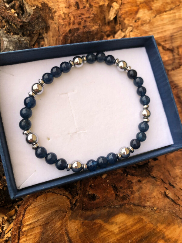 Braccialetto Giada Blu