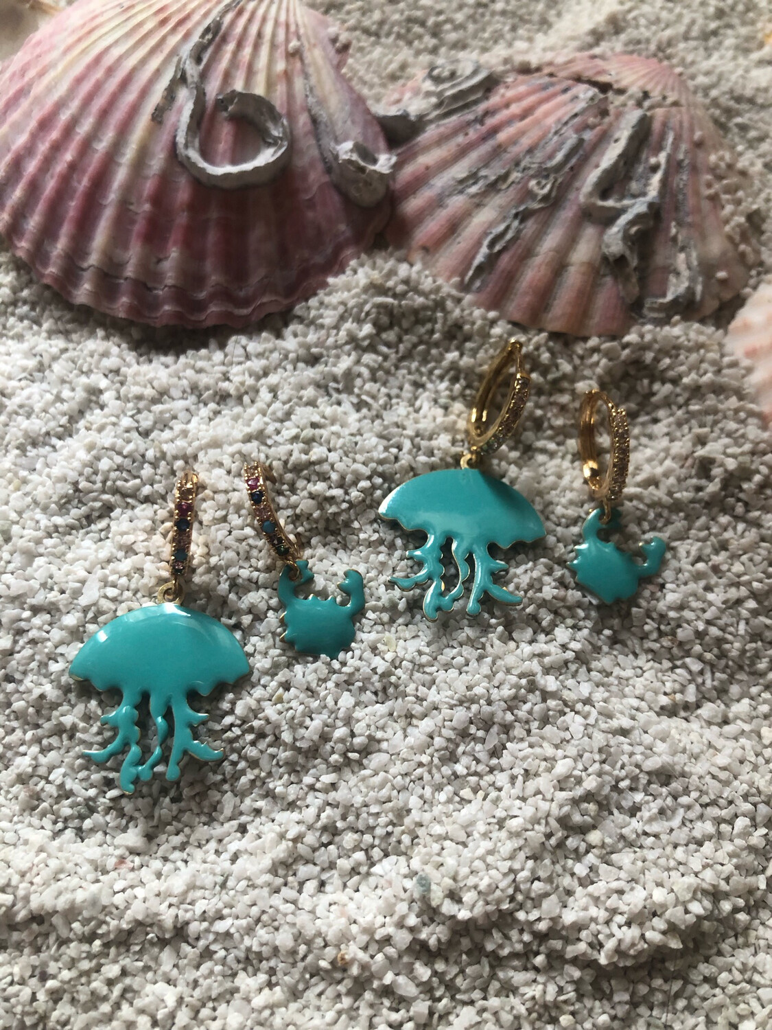 Orecchini medusa e granchio🪼🦀