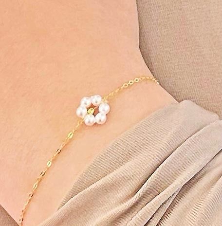 Bracciale fiorellino in arg 925 gold