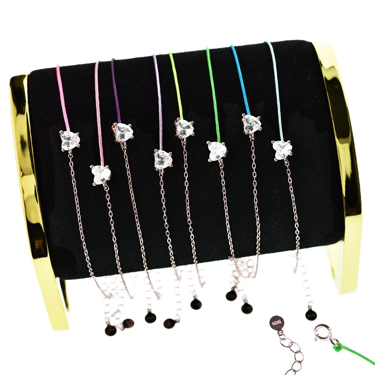 bracciale color punto luce cuore silver  arg925