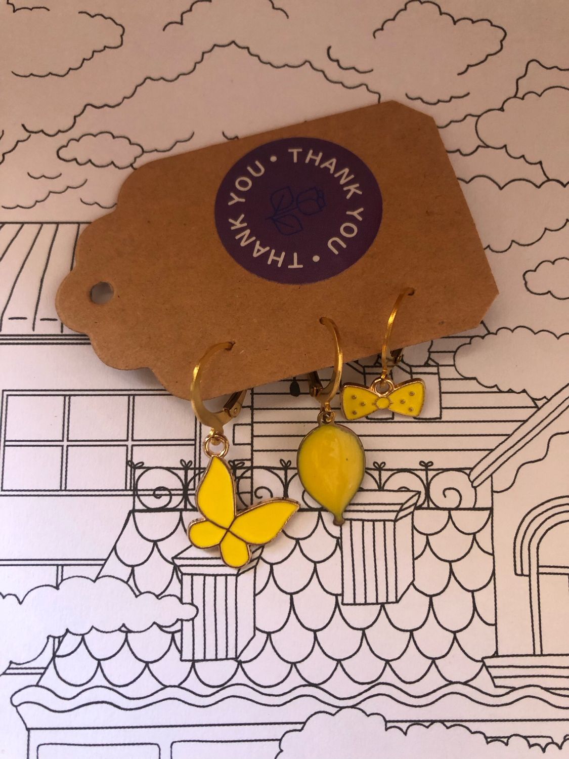 Set orecchini giallo