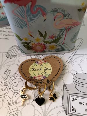Set orecchini fenicottero nero 🦩