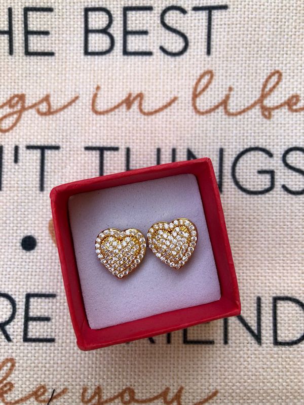 Orecchini cuore strass