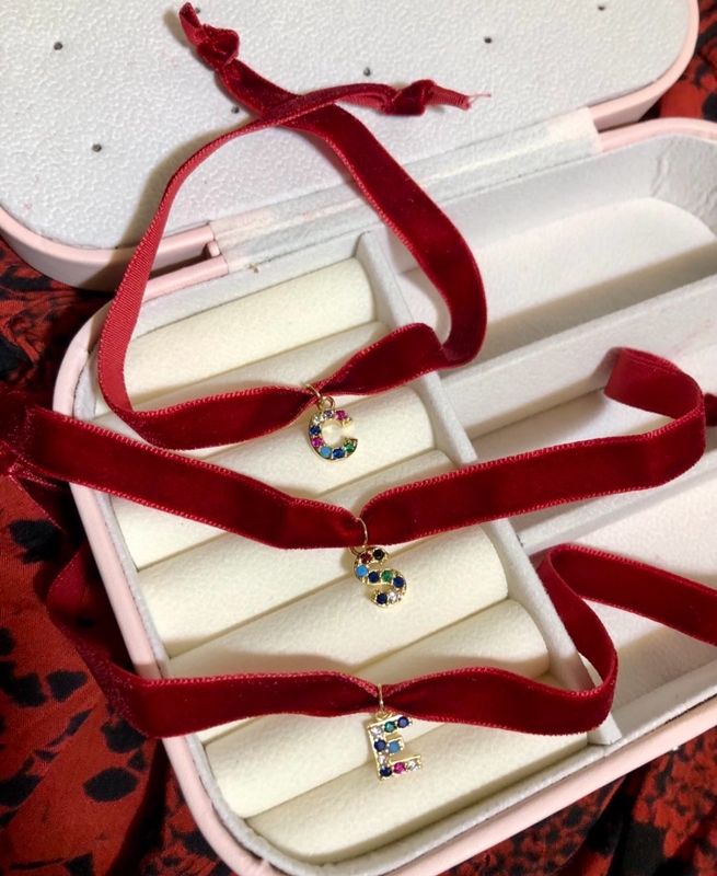 Bracciale velluto lettera