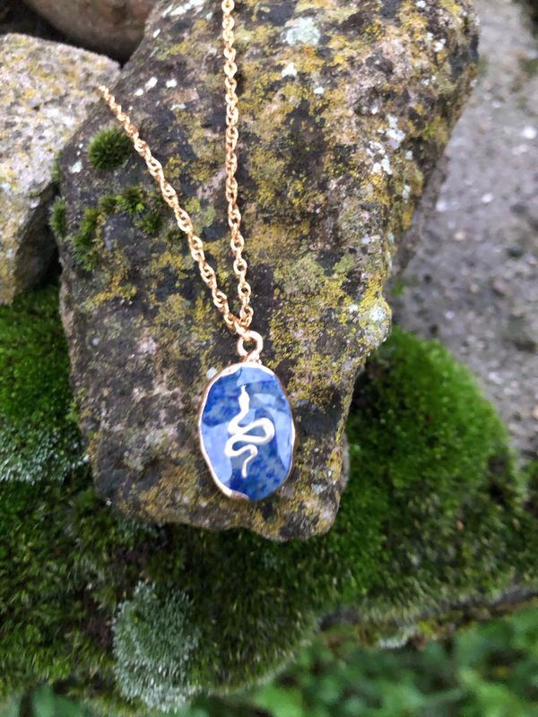 Collana charme lapis con snake