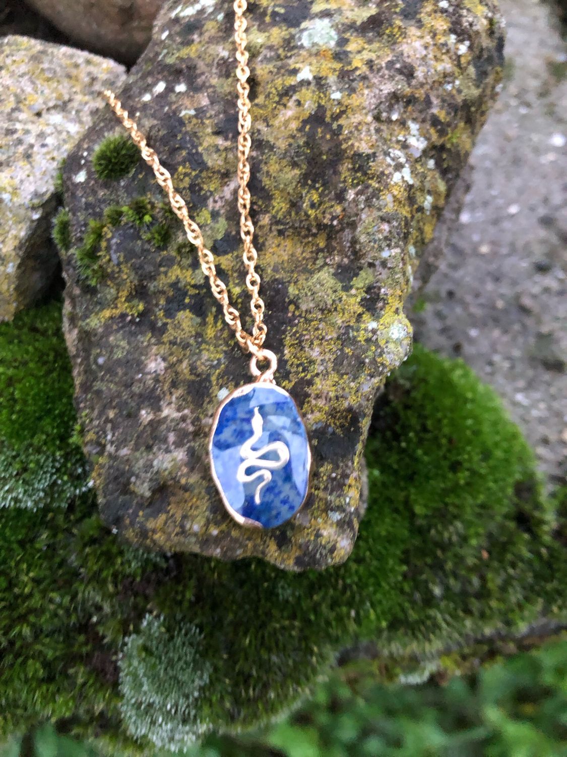 Collana charme lapis con snake