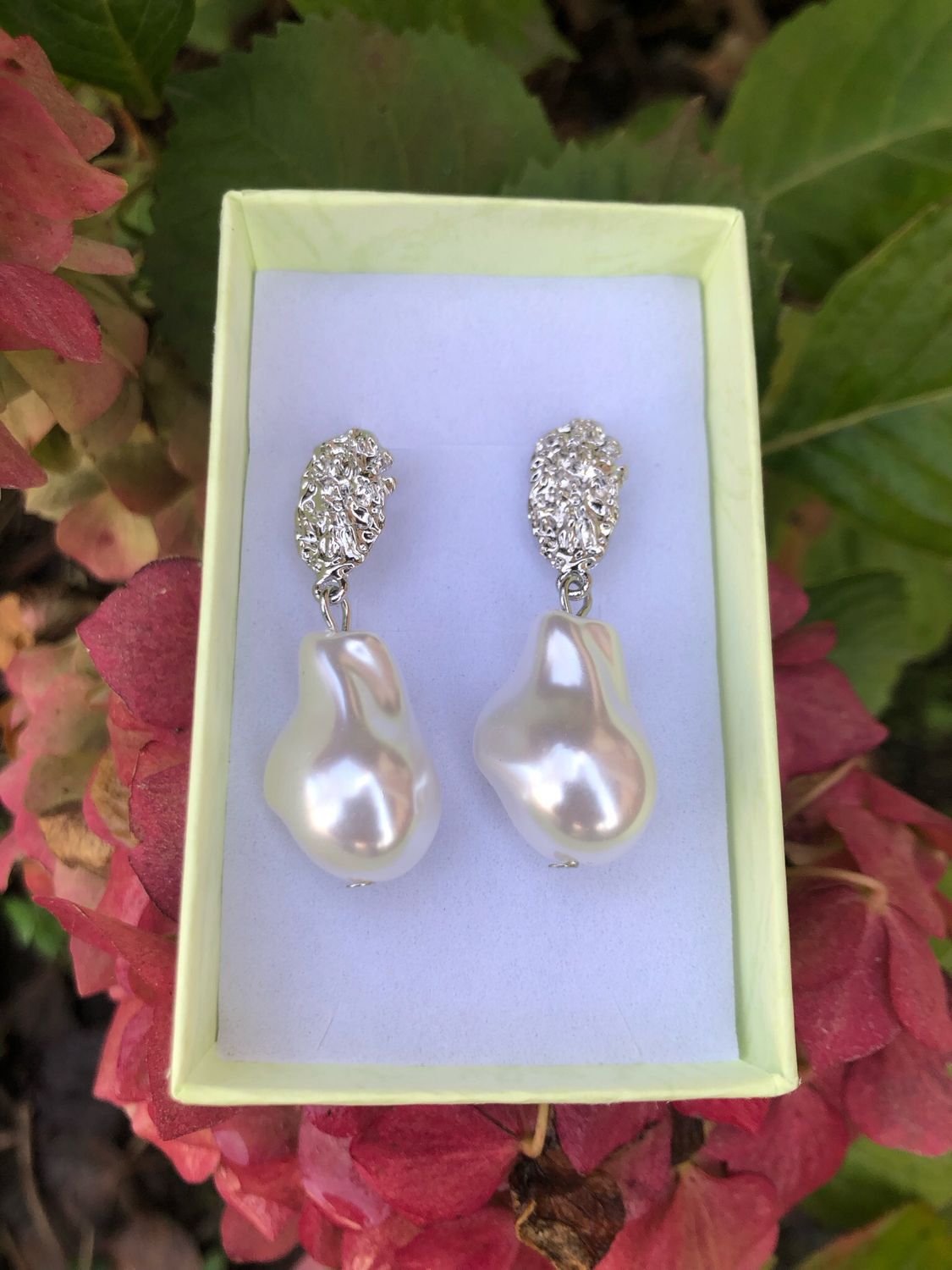 Orecchini strass con perla Barocca