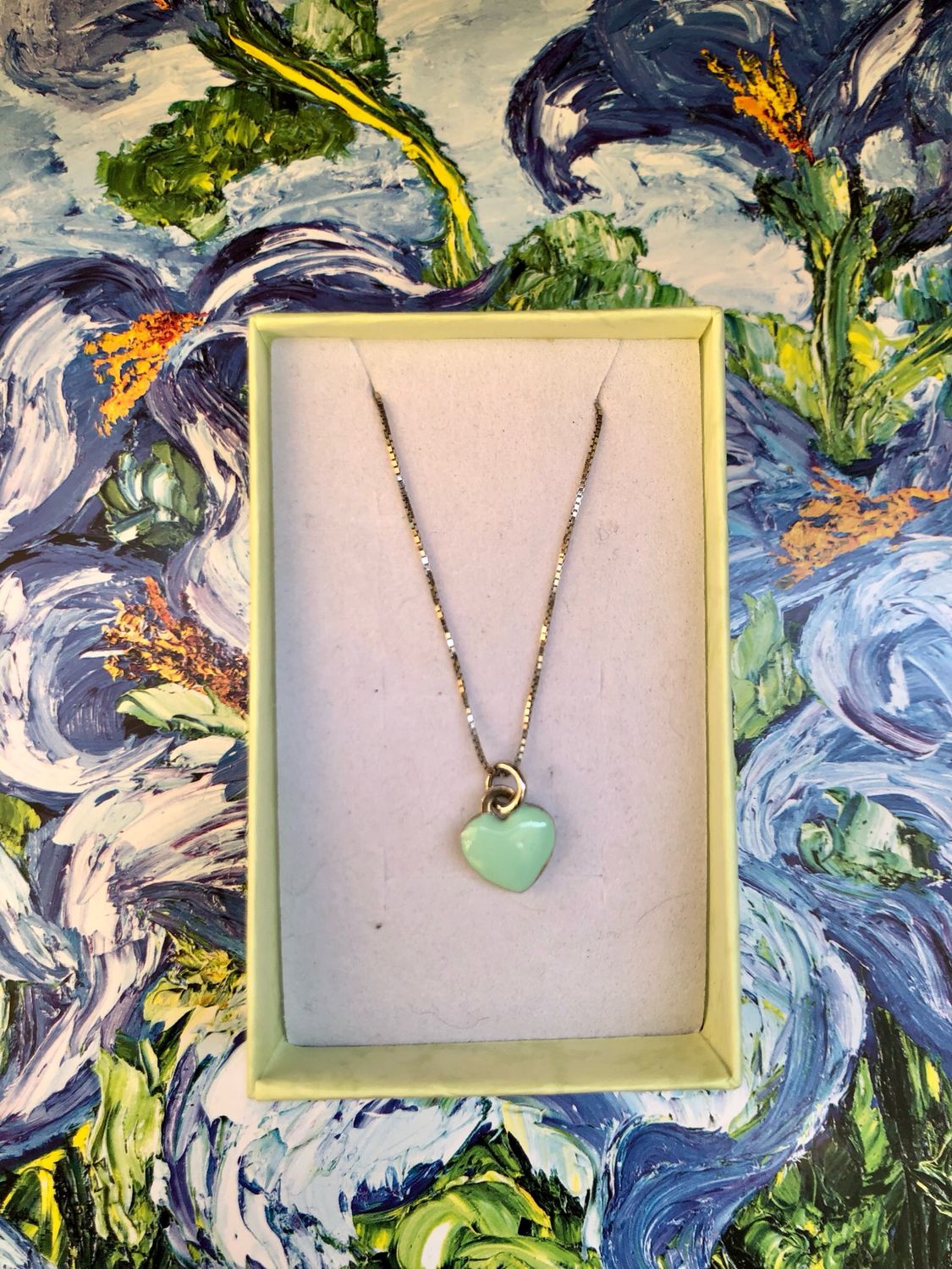 Collana cuore verde Tiffany argento 925