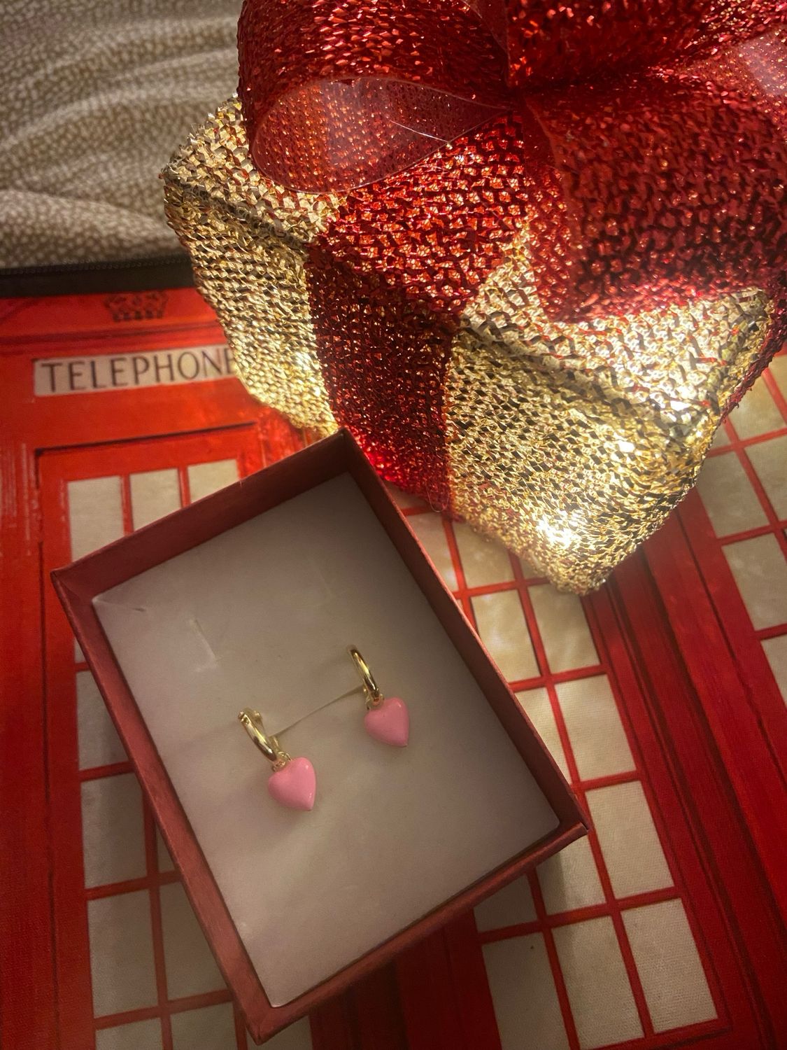 Hoops cuori bombati pink