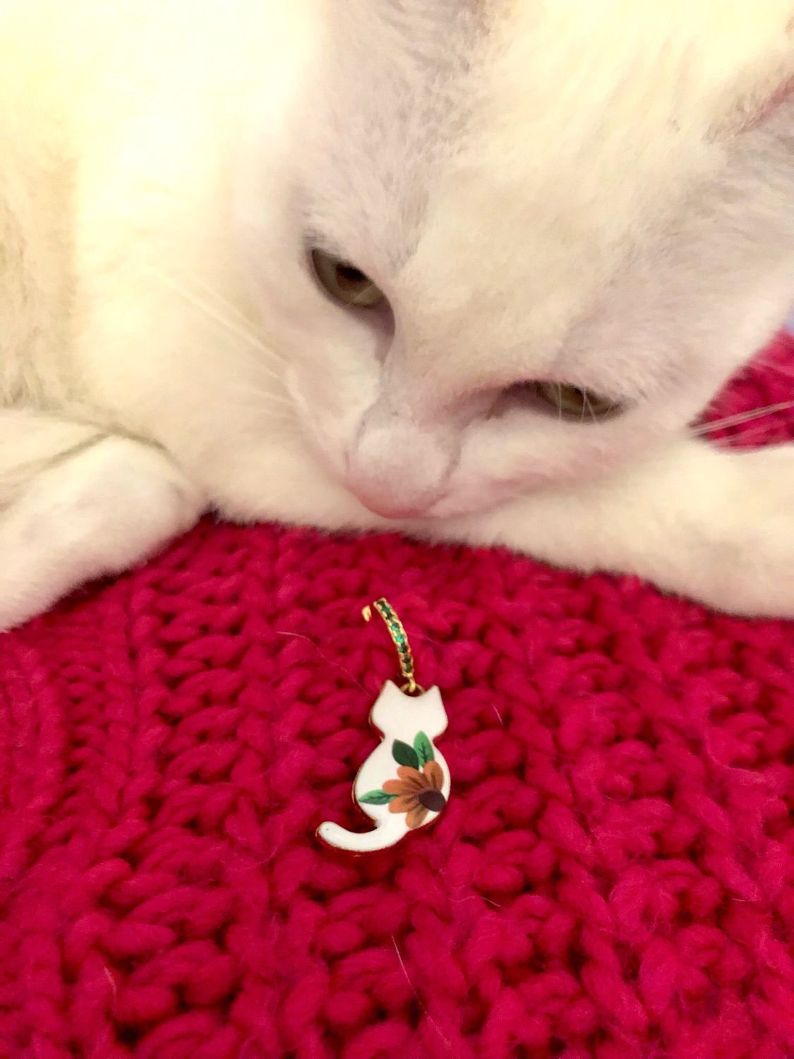 Mono Hoop Cat Flower