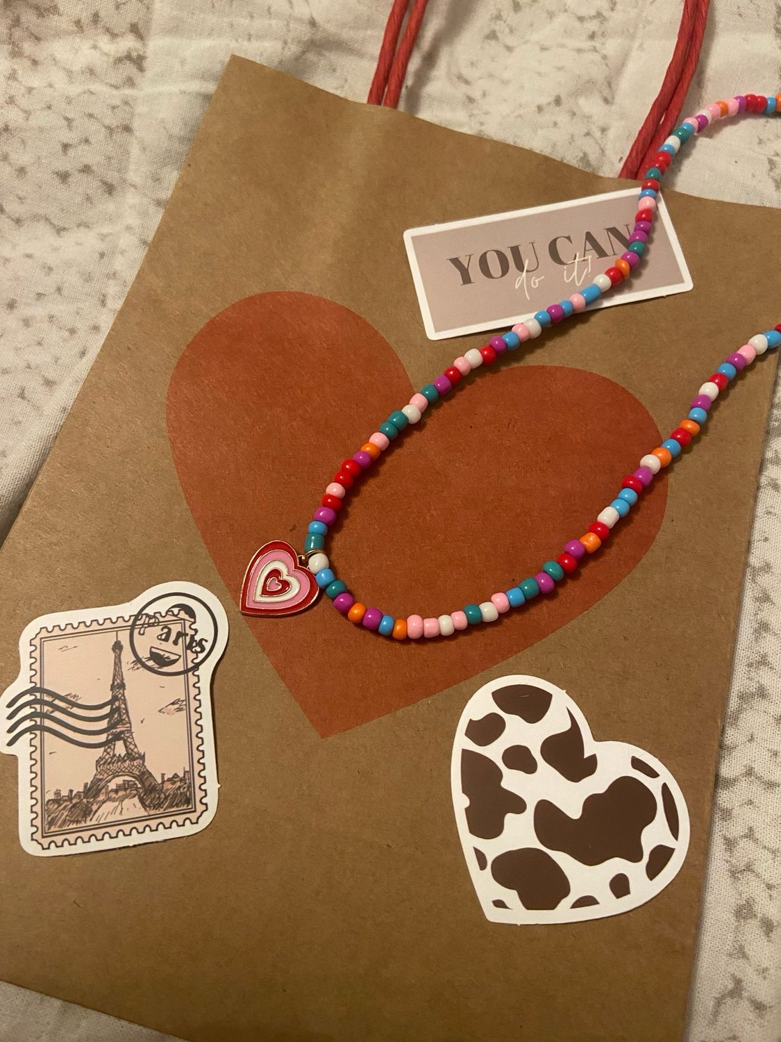 Collana perline e cuori