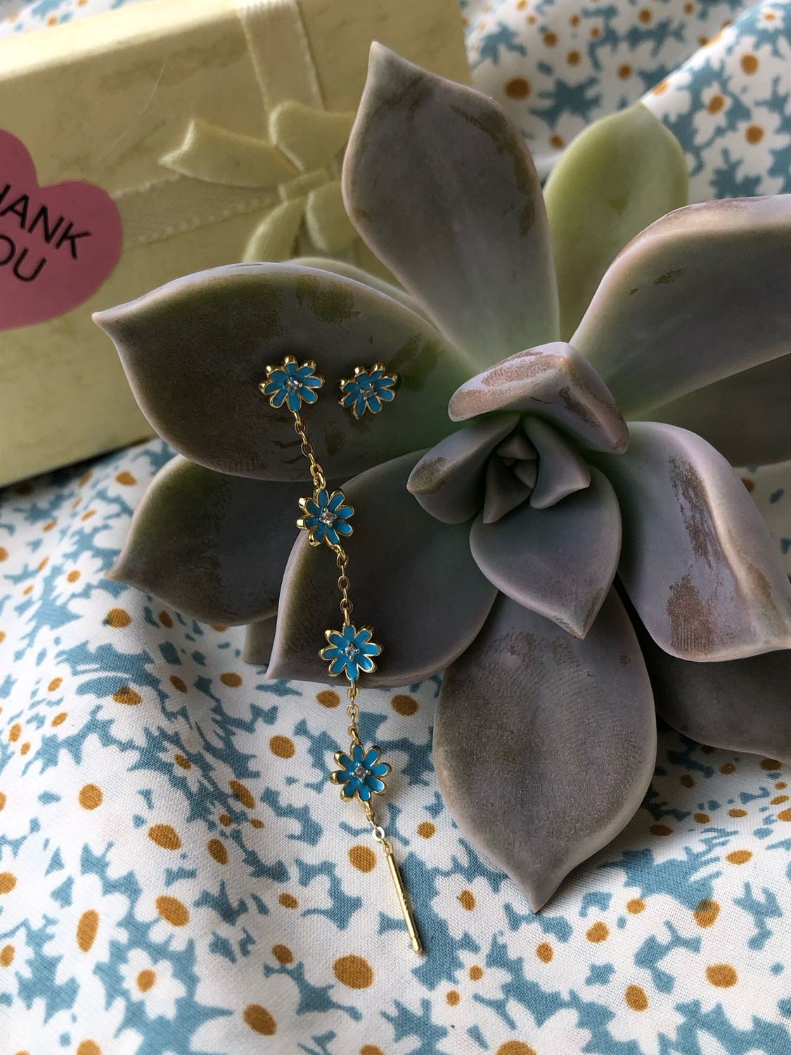 Orecchini Margherita azzurra argento 925