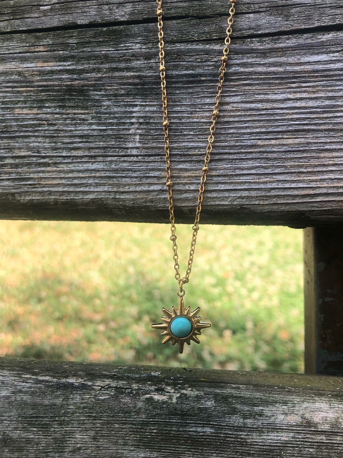 Collana Sole raggi con Turchese