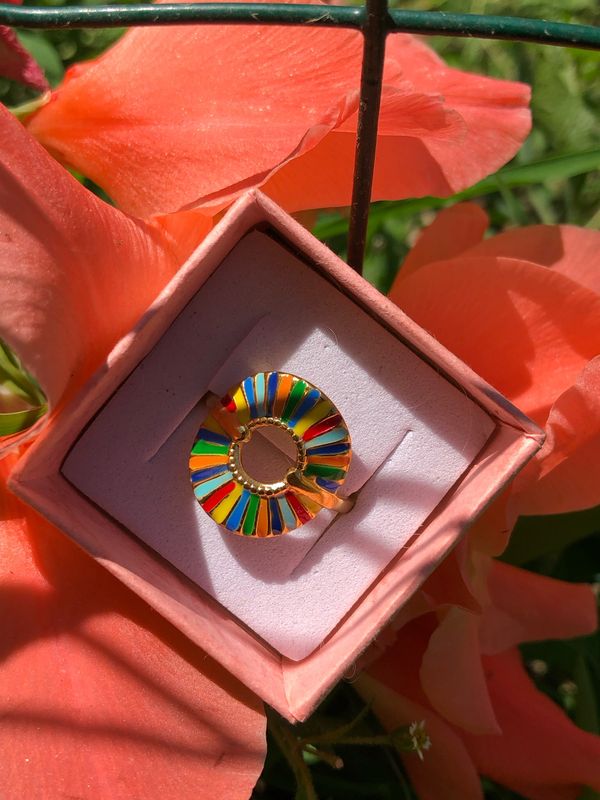 Anello regolabile disco muticolor