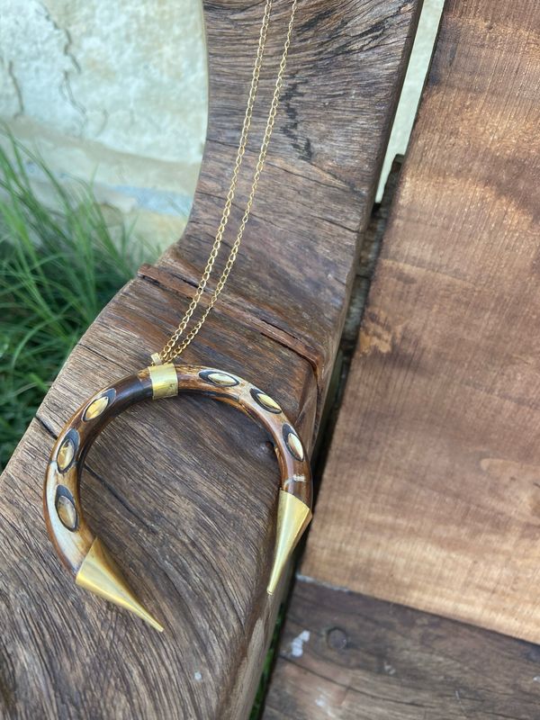 Collana corno bohochic