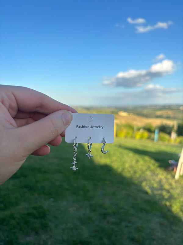 Set luna e stelle silver