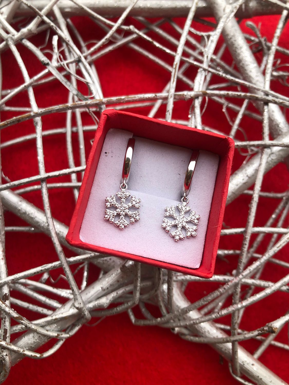 Orecchini Fiocco di neve in argento 925
