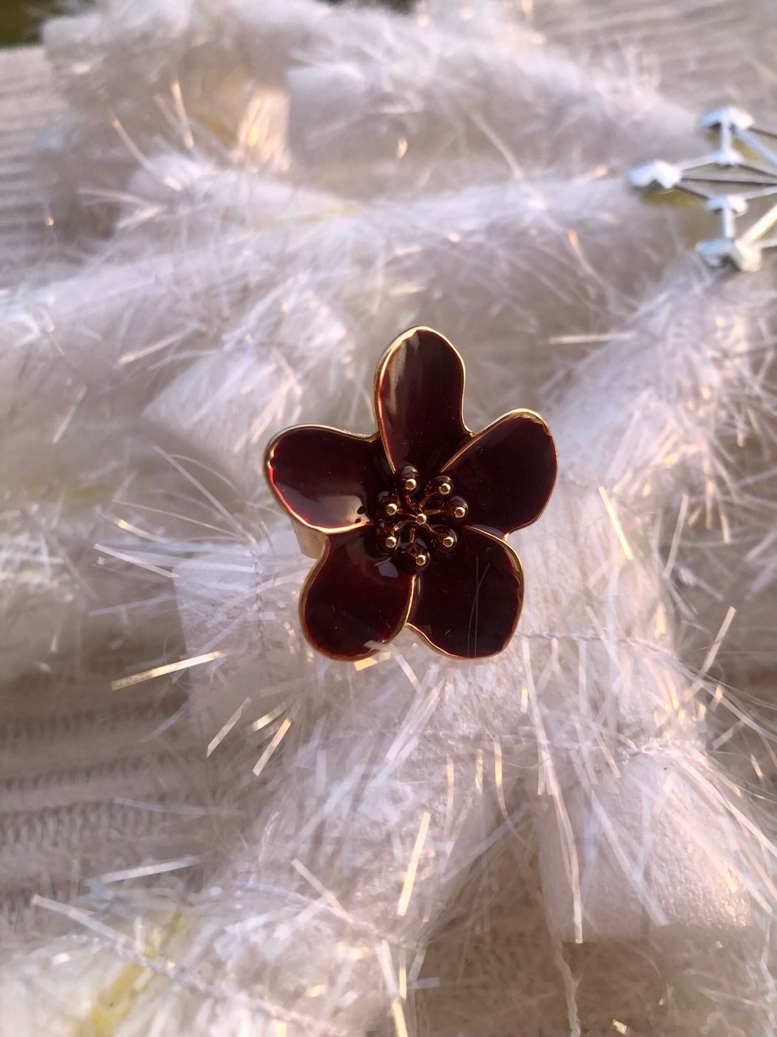 Anello fiore Bordeaux