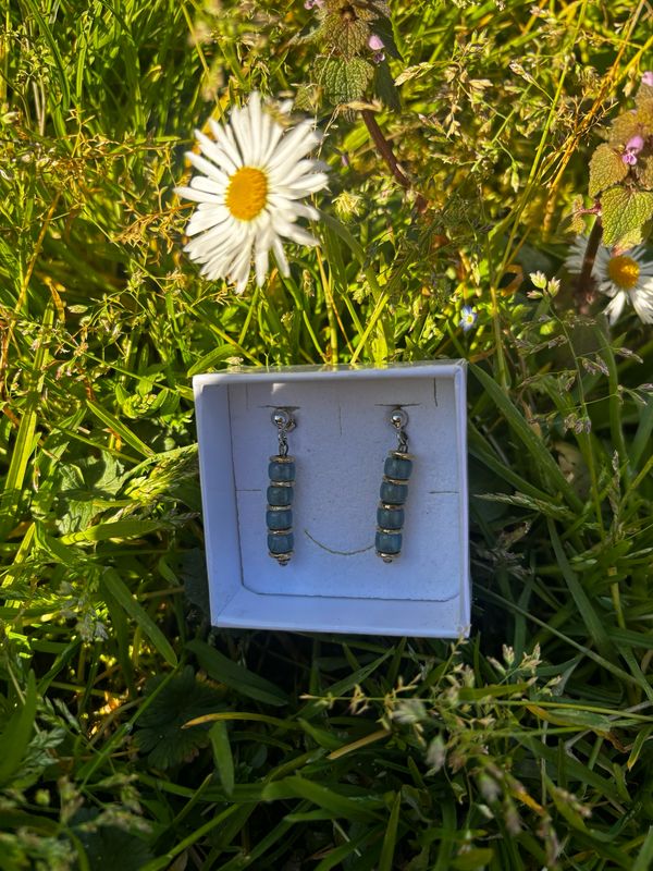 Orecchini argento 925 e pietra naturali ( giada o quarzo)