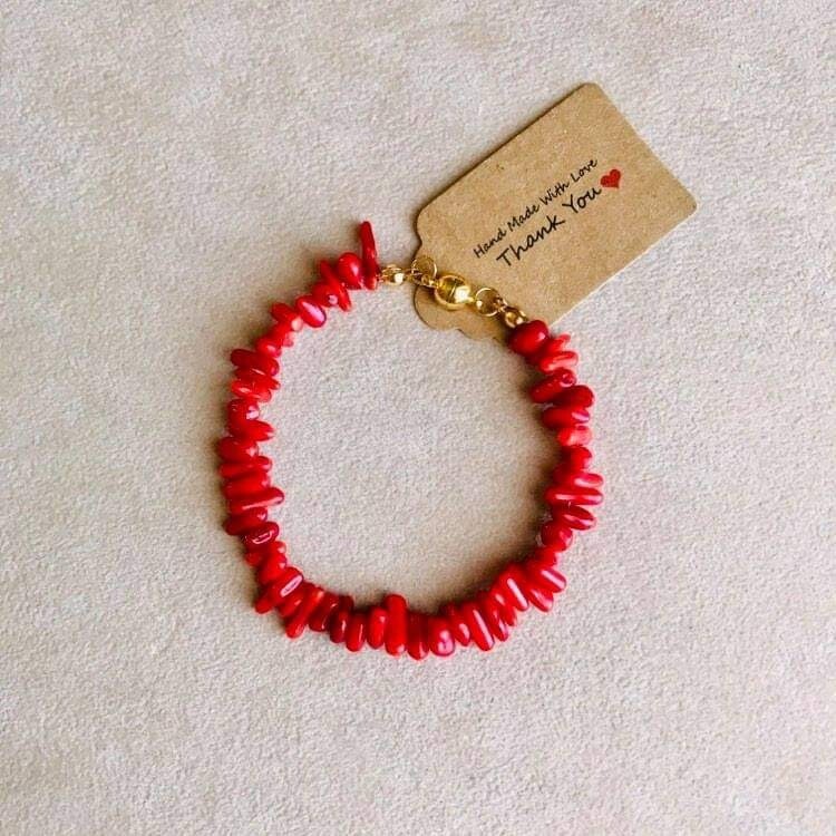 Braccialetto Corallo rosso Bambù