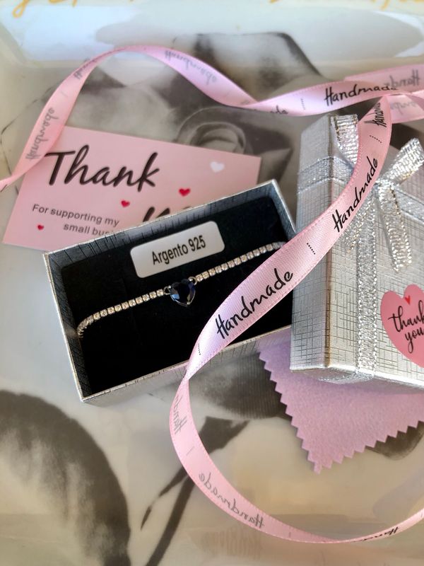 Braccialetto Blue coeur  in argento 925