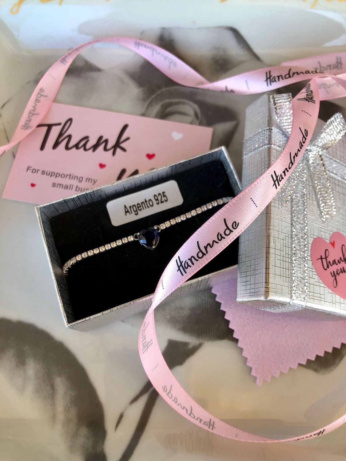 Braccialetto Blue coeur  in argento 925