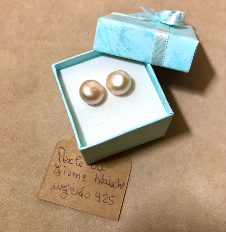 Orecchini Perle di fiume bianca